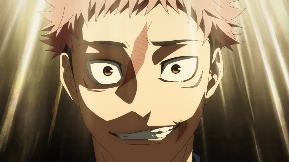 Gelamalipo's tweet photo. Yuuji's goofy stupid smile oh my god you are so handsome so beautiful so pretty. look at his scars and how fucking cool they are oh my god YUUJI YOU MOVE MEEEEEEEEEEEEEEEEEEEEEEEEEEE https://t.co/vcfC6joopB