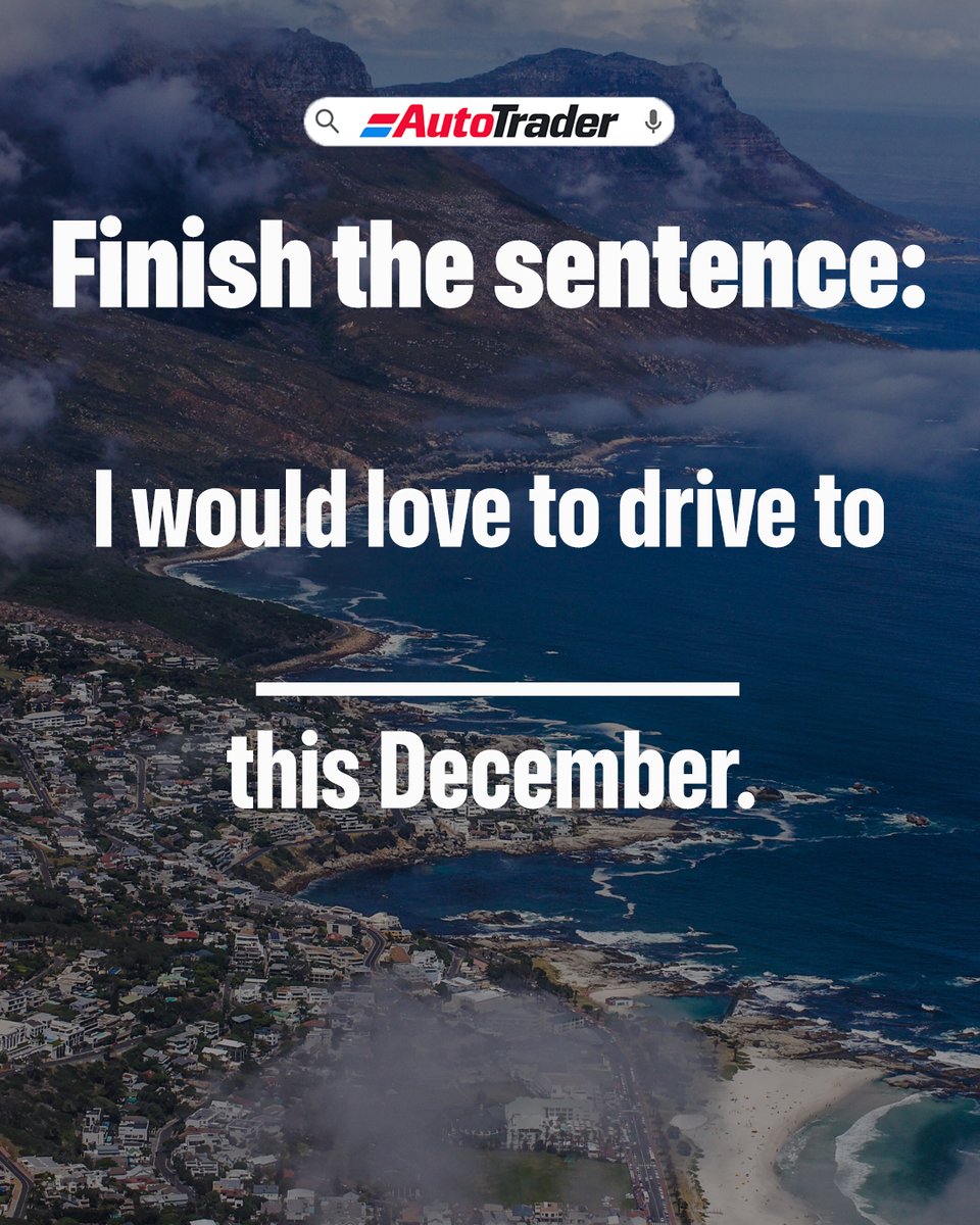 AutoTraderSA's tweet image. Where are you headed during the upcoming festive season?

#DecemberGetaway #SummerVacation #RoadTripGoals #TravelSouthAfrica #CapeTown #KrugerNationalPark #Durban #GardenRoute #BeachLife #ExploreSA