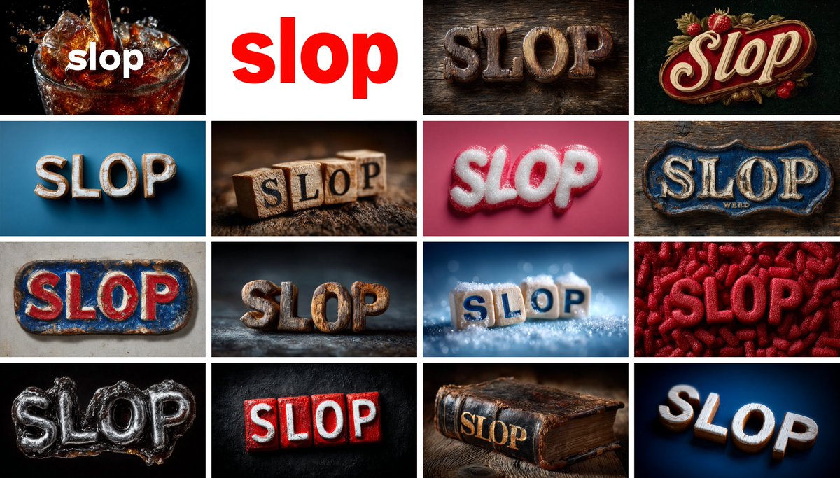 Slop typography collage