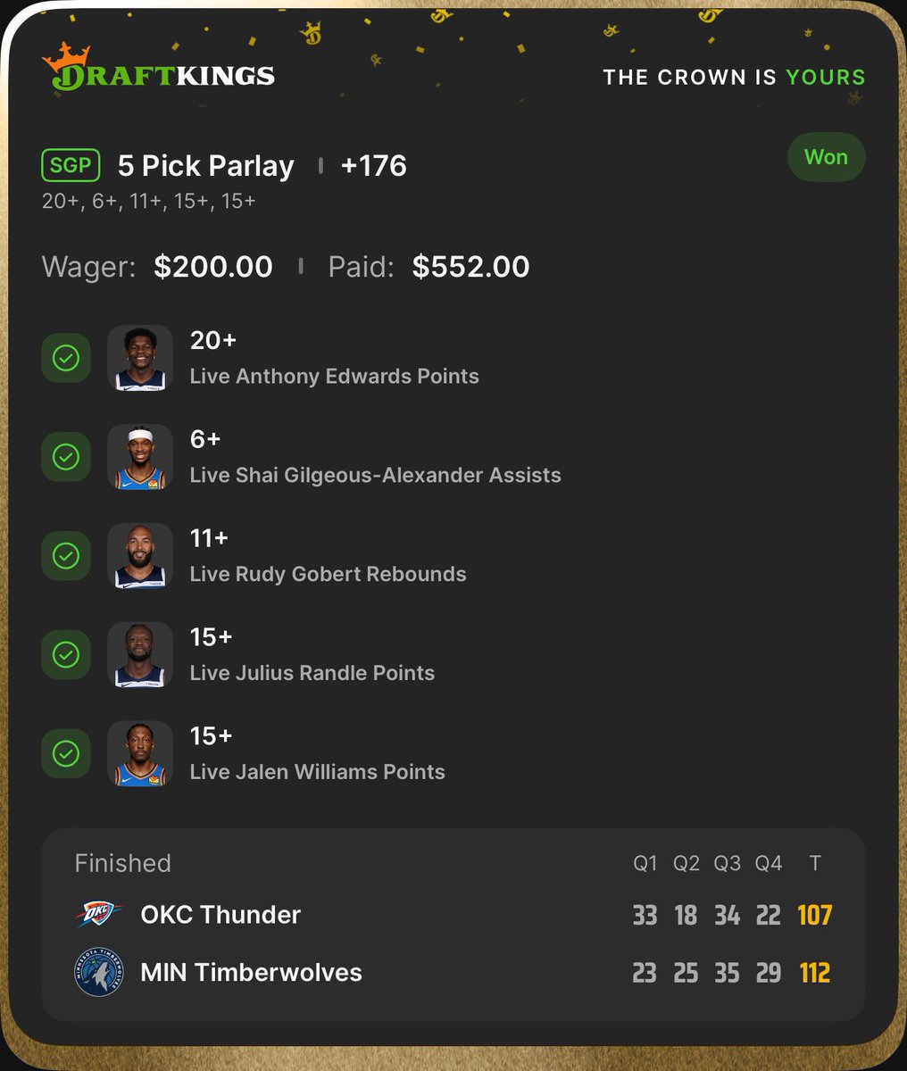 Lives paid off tonight 🔥 
#DraftKings #Parley #slip #livebetting