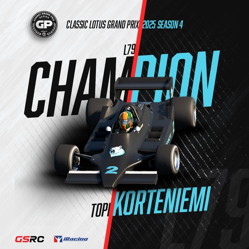 We are kicking off the 2026 Season of the <a href="/iRacing/">iRacing</a> Classic Lotus Grand Prix today at the legendary Laguna Seca! 

Huge congratulations to Topi Korteniemi for an incredible championship run last season.🥇

Can Topi start the defense with a win, or will a new challenger emerge from