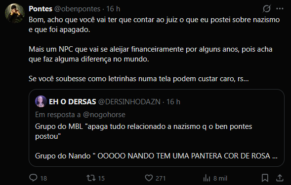 canaldococa's tweet image. kkkkk Esse é o MBL! Censuradores, querem que as pessoas tenham medo de falar qualquer coisa sobre o movimento com ameaça de assédio judicial, patéticos!