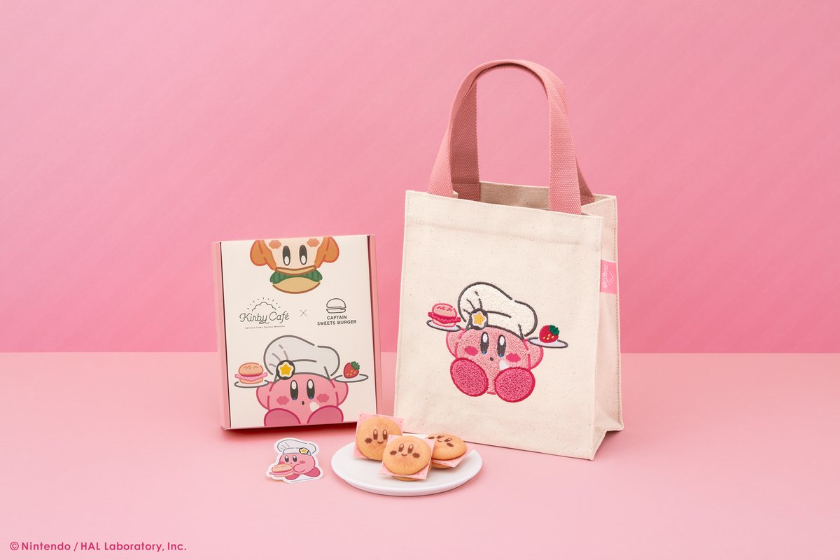 カービィカフェ　キャンバストートバッグ 期間限定】「カービィカフェ」と「キャプテンスイーツバーガー」の