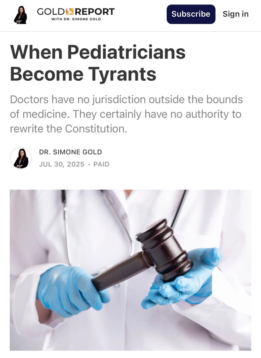 drsimonegold's tweet image. DON’T FORGET: The AAP declared it “acceptable” for pediatricians to dismiss families who refuse vaccines.

That decision normalized firing patients for medical choice—and led to over half of pediatricians now refusing to see unvaccinated children.

This is coercion, not medicine.
