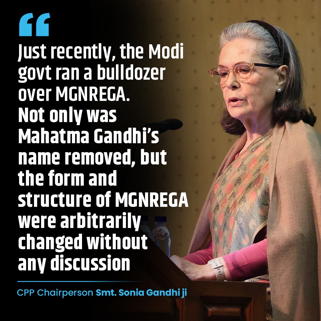 INCIndia's tweet image. The Modi government ran a bulldozer over MGNREGA