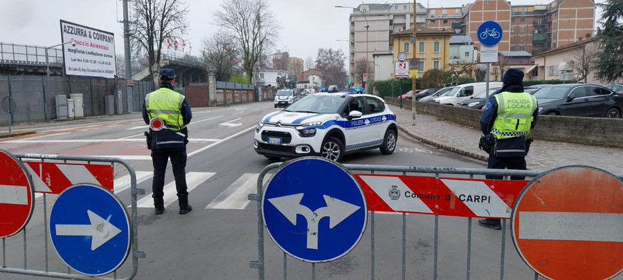 Carpi, chiusure al traffico in zona stadio per la partita contro il Guidonia