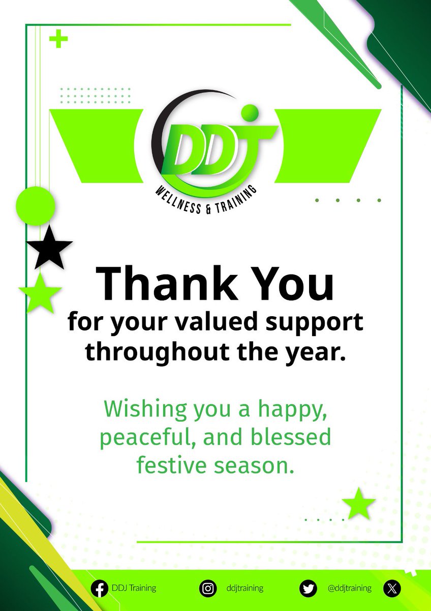 ddjtraining's tweet image. Thank you to every single person who supported DDJ Training this year. Your trust, encouragement, and belief in what we do means more than words can say. We are truly grateful for our amazing community. 

Wishing you a happy, peaceful, and blessed festive season. 💚