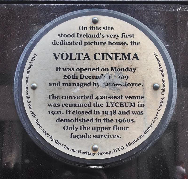 RobLooseCannon's tweet photo. Today in 1909, James Joyce opened Ireland’s first dedicated cinema. The Volta Theatre situated at 45 Mary Street in Dublin. The idea originated from Joyce’s sister Eva and one of his students in Trieste, Nicolò Vidacovich. 

Living in Italy at the time, Joyce persuaded four Italian entrepreneurs to finance the project. It was named in honour of Italian inventor Alessandro Volta, and showcased primarily Italian films.

After scouting locations, Joyce settled on the Mary Street building, which was renovated to seat 420 patrons. The opening was not without its challenges. On launch day, a missing electrician caused a huge delay. However, the screenings eventually began, featuring titles such as The First Paris Orphanage and The Tragic Story of Beatrice Cenci. 

Dublin’s Freeman’s Journal praised Joyce for his "indefatigable" efforts, celebrating his dedication to the project. Despite this initial promise, the Volta faced financial struggles. The Italian backers, including Antonio Machnich and Giovanni Rebez, eventually sold the cinema to the British Provincial Cinema Company in June 1910, incurring a loss of £1,000. 

Joyce’s involvement with the Volta was brief but significant, reflecting his wide-ranging interests beyond literature.