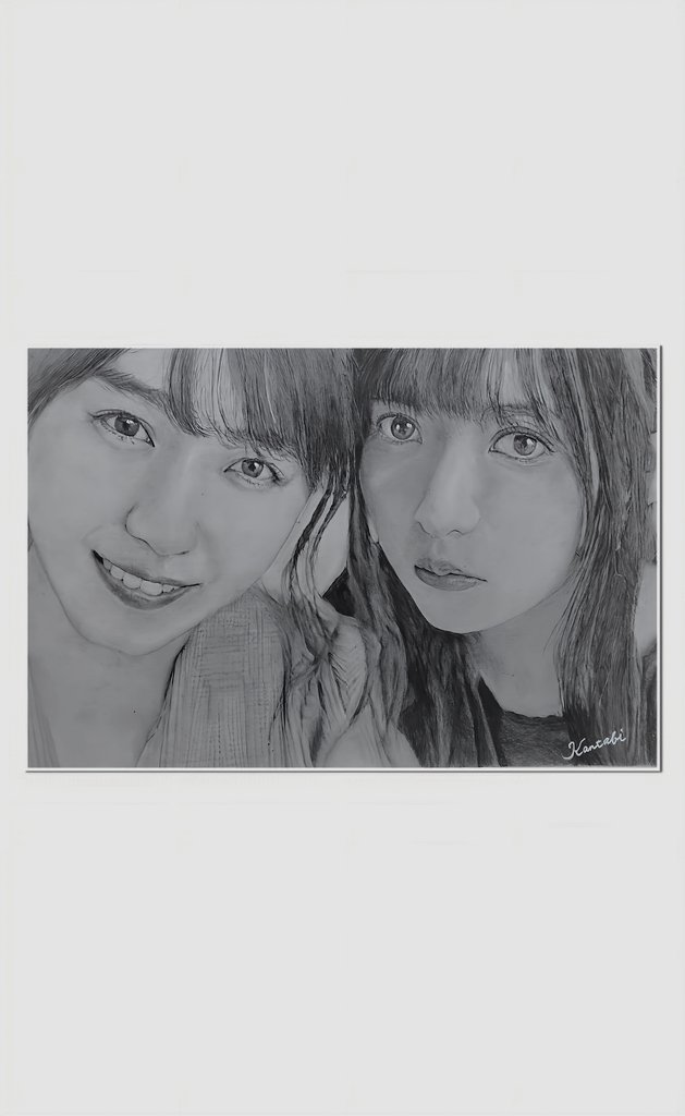 西野七瀬さん&齋藤飛鳥さんペア 鉛筆画が完成しました✨ なぁちゃんと