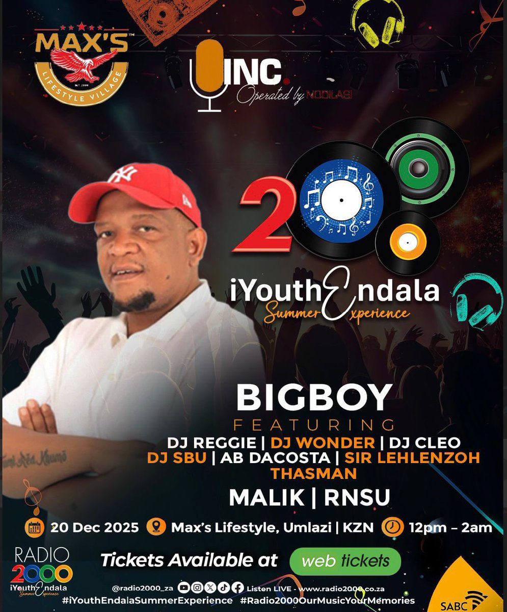 DjbigboySA's tweet photo. #radio2000
#MaxsLifestyle #IyouthEndalaExperience #nodilasi_n_brands https://t.co/KkAhJmtonQ