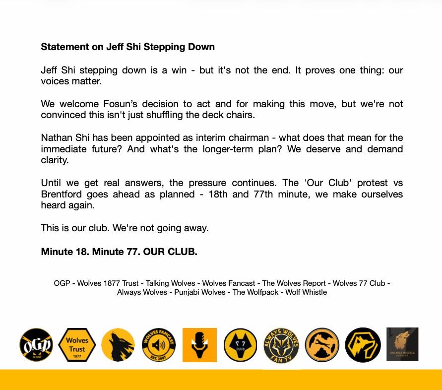 Statement - Jeff Shi

The work continues…

#wwfc