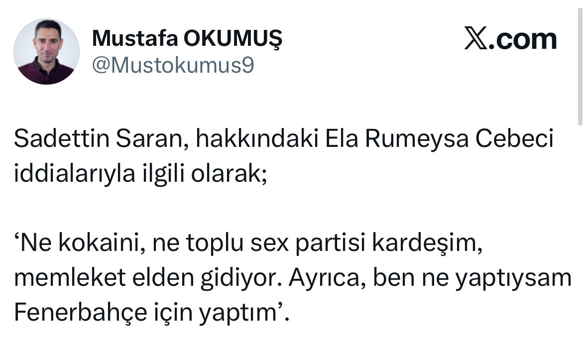 Bu namussuz, firari fetö artığı neden böyle yazıyor sizce? 

Hani Aziz Yıldırım demiştiya; “ne şikesi kardeşim? Memleket elden gidiyor” diye… Ona gönderme yapıyor. Peki neden? 

Çıktığım bütün programlarda söyledim; “fetönün lideri öldü gitti diye fetönün bittiğini zannetmeyin.