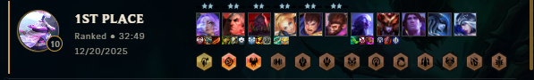 MatzeAden's tweet photo. The wildest round I've had so far. Started with 3 emblems, the World Runes as 1 augment, cashed out with the Tactician's Crown + 2 emblems. https://t.co/SW7OO98fvK