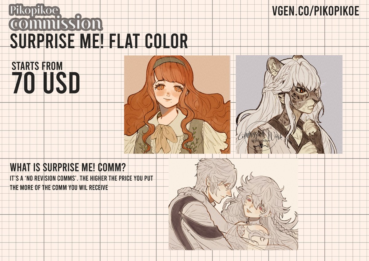 COMMISSION OPEN🥳

free deadline fee for those who wants to get their comms done before 24 dec~ only for these menu^^ 

order it on my vgen vgen.co/pikopikoe

thank you! shares are appreciated!