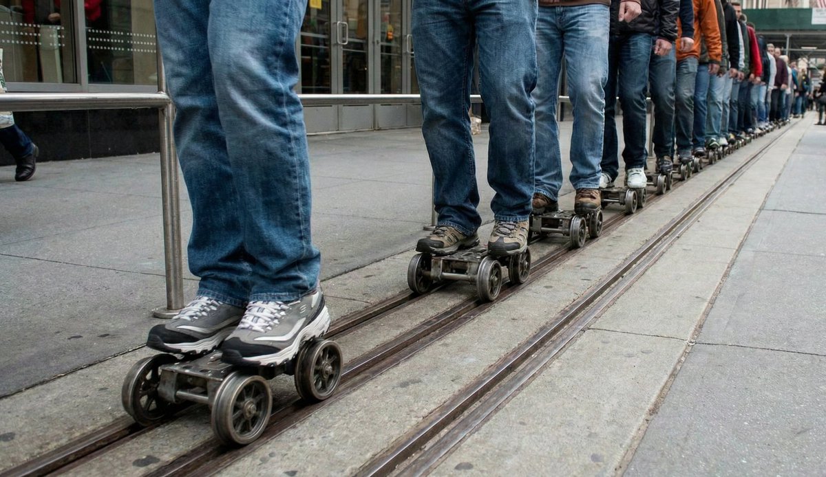 djcows's tweet image. Startup idea: mini trains for city streets