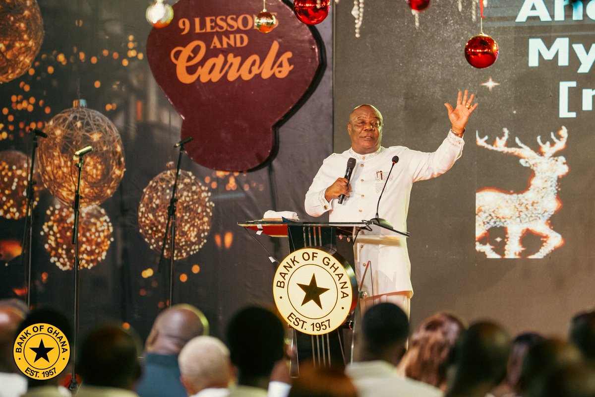DrJPAsiama's tweet photo. Yesterday at our @thebankofghana Thanksgiving Service, we gathered not to launch a policy or announce a new initiative, but simply to give thanks. We were graced by the presence of our friends and dignitaries such as His Eminence, @ArchbishopNick and Honourable @SethTerkper. 

We give thanks for the quiet discipline and dedication of Bank of Ghana staff.
For the stability we’ve seen in the economy this year;  hard-won, and still in progress.
And above all, to God, who continues to work through all of us, even in uncertain times.

From over 23% inflation to 6.3%. From market anxiety to growing confidence. These shifts reflect the collective effort of many across the Bank, across government, across the private sector, working steadily and faithfully, often behind the scenes.

As we approach the end of 2025, we do so with a renewed sense of purpose and humility. The road ahead will not be easy. But last night, we paused - to acknowledge how far we’ve come and to recommit ourselves to the work ahead.

“Give thanks in all circumstances, for this is God’s will for you in Christ Jesus.”  1 Thessalonians 5:18

#BoGThanksgiving
#SteadyLeadership
#Gratitude
#FaithAndService
#BoGStaff