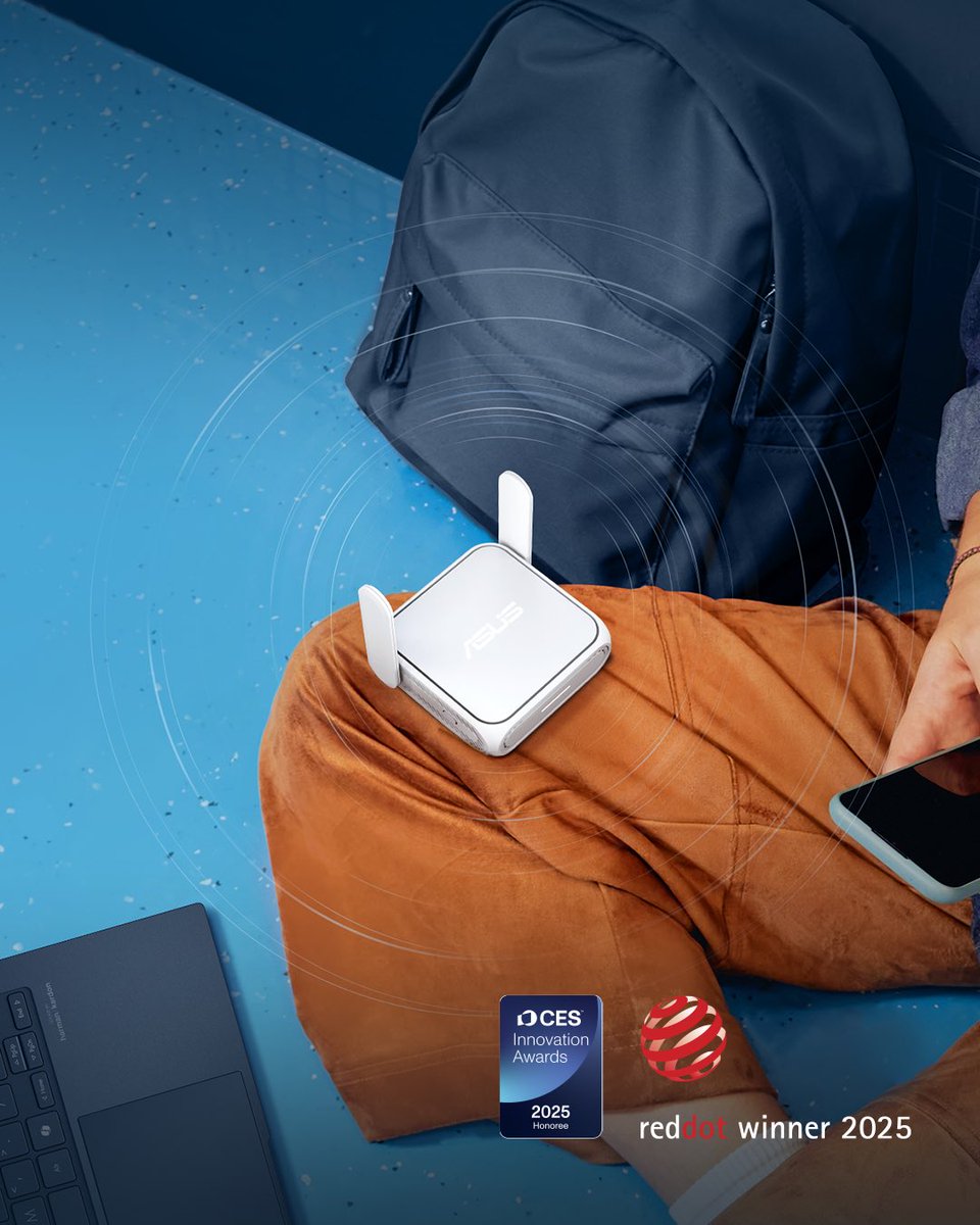 ASUSTR's tweet image. 🎄 Yeni yıla yaklaşırken, gittiğin her yerde güvende ve bağlantıda kal.

RT-BE58 Go; cebine sığan #WiFi7 mini router ile hızlı, güvenli ve kesintisiz internet artık her an yanında.

📶 3600 Mbps’e kadar WiFi 7 hızı
🔒 Güvenli public WiFi &amp;amp; mobil bağlantı paylaşımı