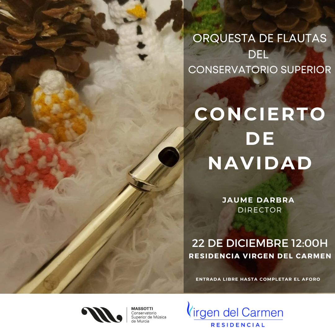 CSMMURCIA's tweet image. Concierto de Navidad
Orquesta de Flautas
22 de diciembre
12 h
#CSMM