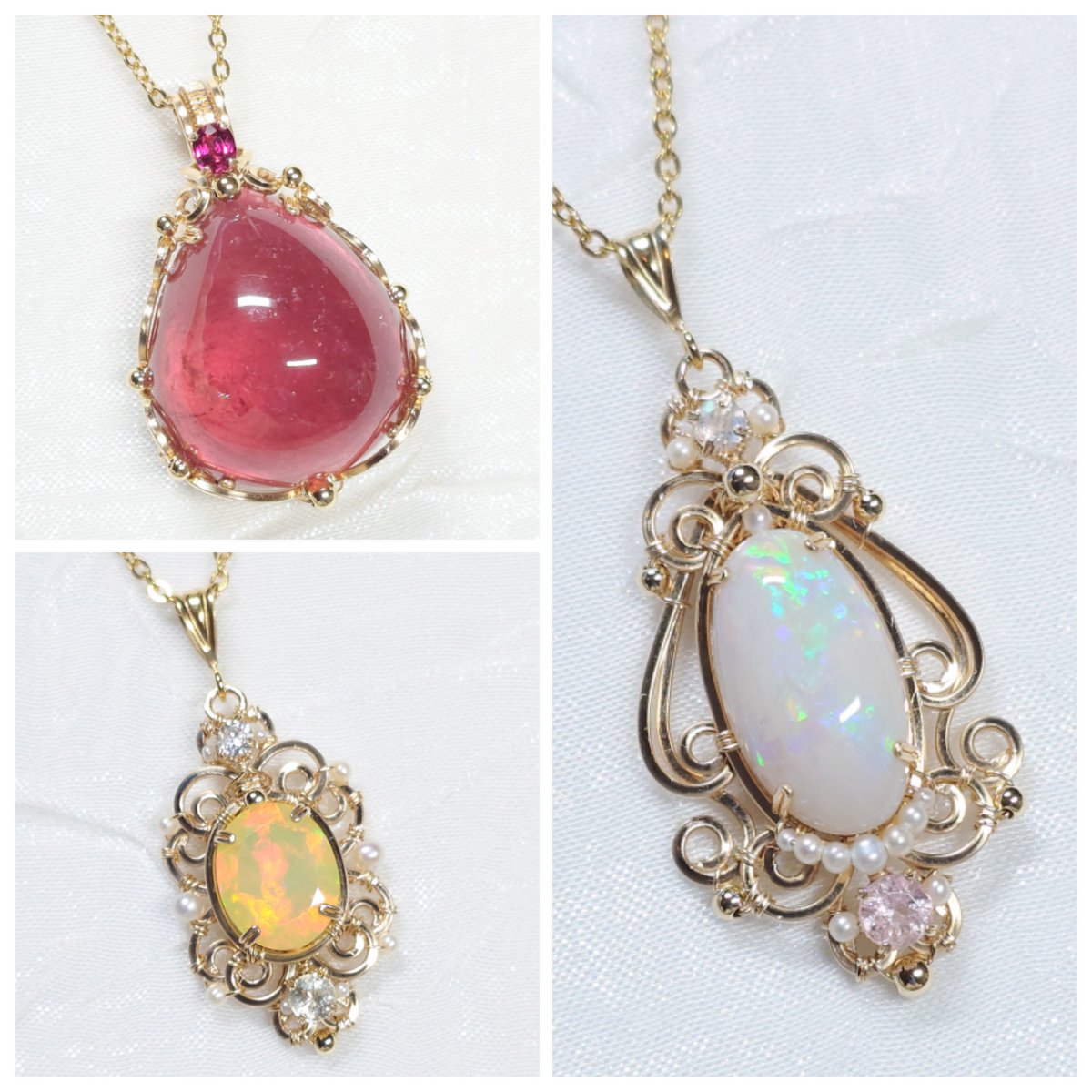 トルマリン＆オパール✨💎🎶 左から ① #エチオピアオパール #イエロー