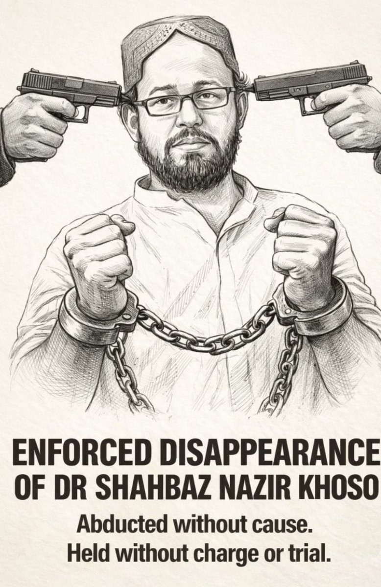 Drfahad31's tweet photo. We strongly condemn the brutal and forcible kidnapping of our friend.
This is a shameful crime and a direct challenge to law and justice.
Such acts will not be tolerated or ignored.
We demand the immediate and safe recovery of our friend.
#ReleaseDrShehbazKhoso https://t.co/YAQLdoO3rK