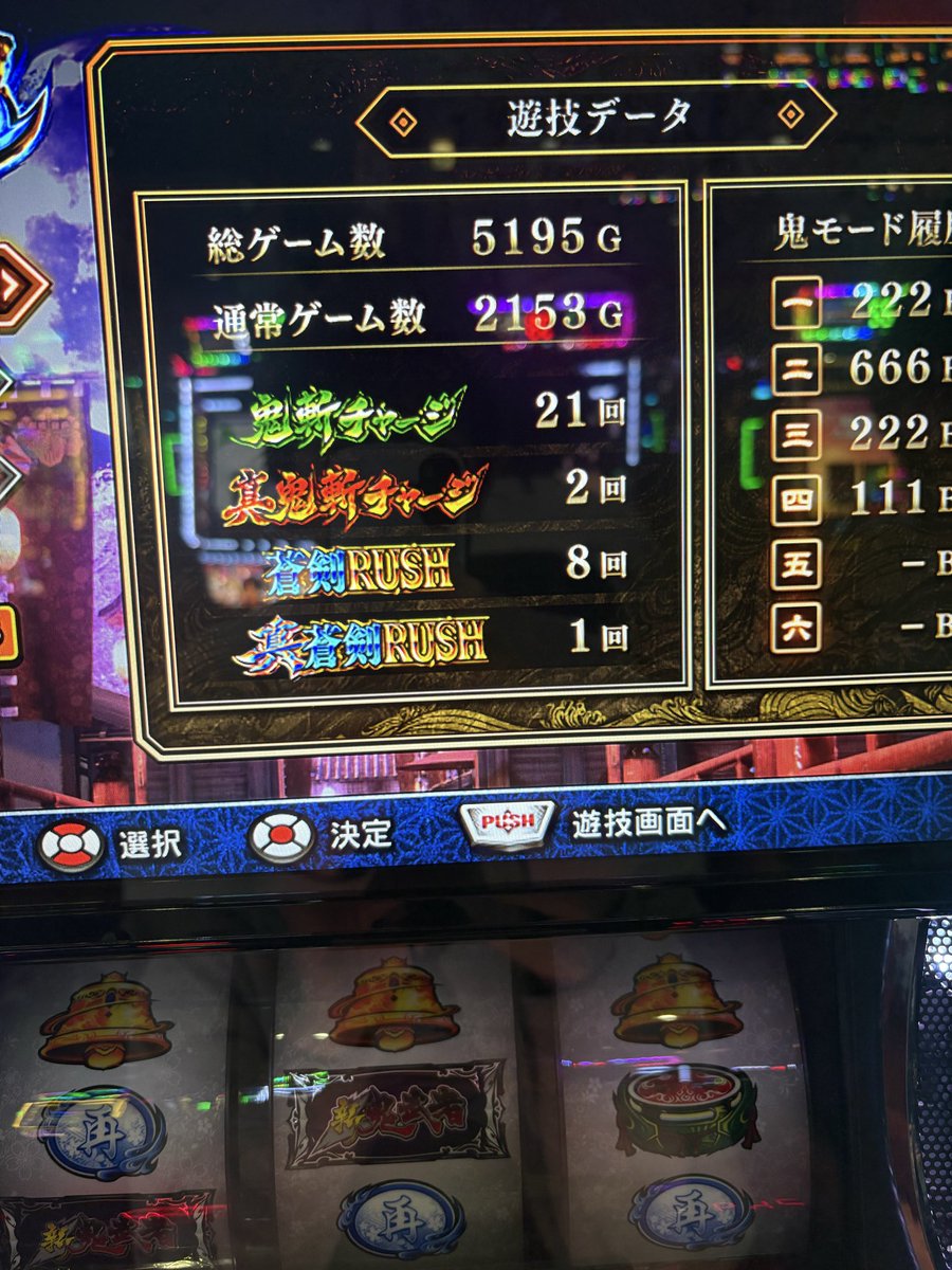 上段ベル200回 まだ1/26だけど直近100回は1/32.8… 周期とかは悪くな