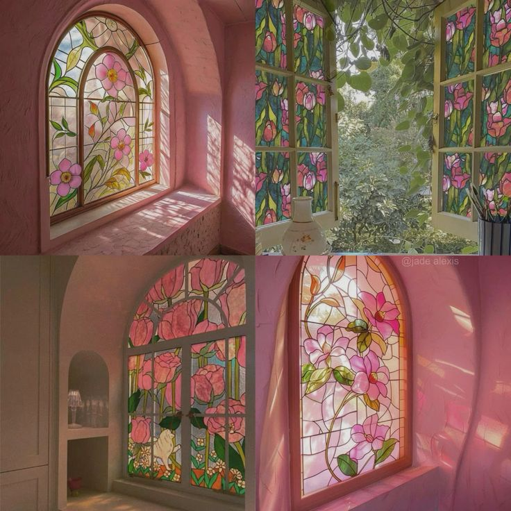 lavieestbelIe's tweet image. Floral stained glass