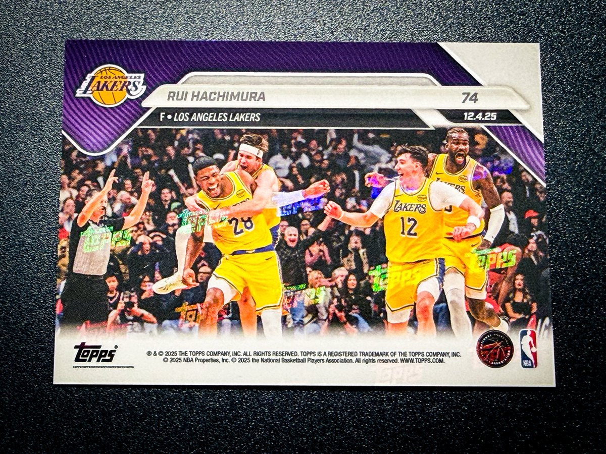 Rui Hachimura - 2025-26 NBA Topps NOW® - Card 74 八村塁選手ブザー 