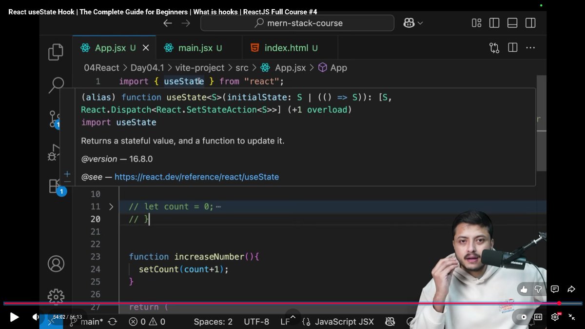 aayush_raj007's tweet image. Day-4️⃣1️⃣"Defence Course" Lecture Completed✅.
Lecture covered useState hook in React. Thanks @rohit_negi9 bhaiya for the lecture.

Playlist: youtube.com/playlist?list=…

#WebDev #CoderArmy #LearningInPublic