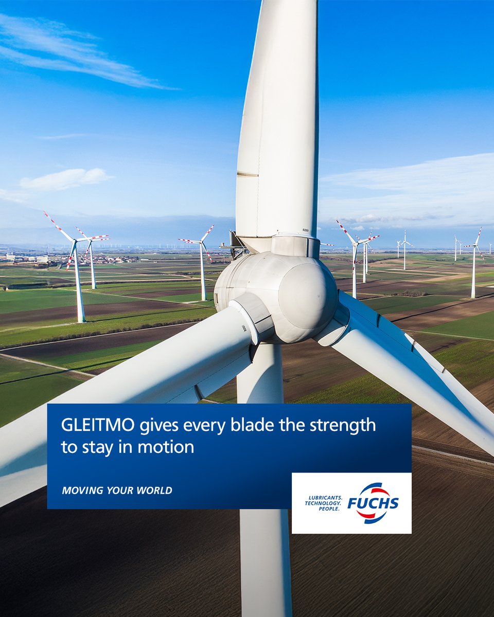 FuchsIndia's tweet image. GLEITMO ensures windmills run with unwavering strength, solid stability and frictionless movement

#fuchs #fuchsindia #movingyourworld #fuchsgleitmo