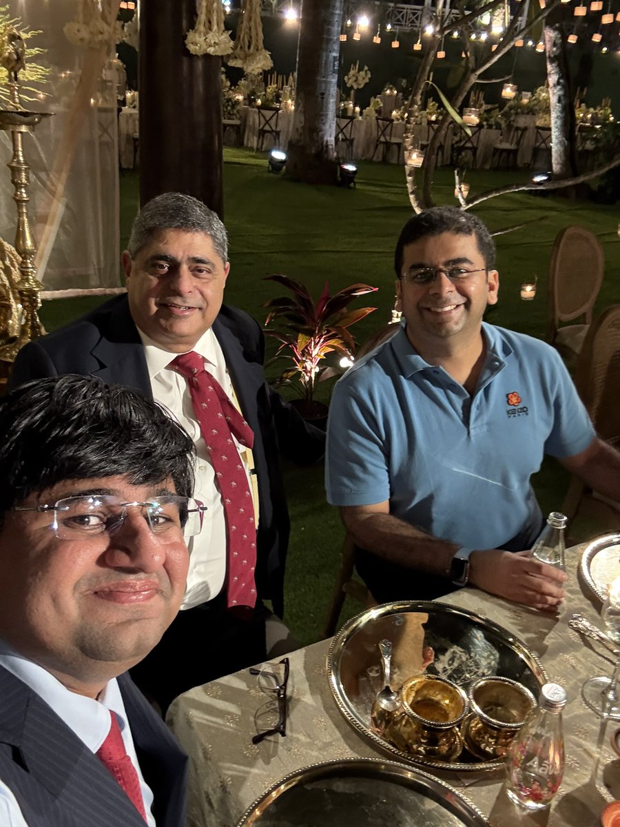 Tarunnangia's tweet photo. Wedding of the year 2025 -: 

From Gautam @gautam_adani to brothers Mukesh & Anil Ambani, N. Chandrasekaran, Chairman of @TataCompanies Tata Sons, Sameer Jain of Times of India group, Anand Mahindra, Commerce Minister Piyush Goyal, Devaunshi & Anoop Mehta, President of Bombay Diamond Bourse and the who’s who of India’s power, policy, business and celebrity circuit marked their presence at the wedding celebrations of Ritish son of Sr. Adv. Amit Desai and Bayjool Desai with Aakriti, daughter of Kanika & Rajnish Bahl 

The grand wedding functions, hosted across iconic venues including The Oberoi and the Royal Western India Turf Club, Mumbai, saw an extraordinary gathering of leading names such as Zia Mody & Jaidev Mody, Raian & Manik Karanjawala & Company, Shardul Shroff with Pallavi Shroff, Mahesh Jethmalani, Adv. MAHESH AGARWAL, Zulfiquar Memon with papa Sr. Adv. Majid Memon son Mikhail , @udaykotak Kotak, Ameet Naik, Rishabh Shroff , @Suhelseth , Sr. Adv. @PercyBillimoria , Karishma Vora, among several other eminent personalities and yours truly Tarun Nangia. 

A rare and heartening highlight was the presence of a close-knit trio from Sydenham College Cyril Shroff, Vandana Shroff and Uday Kotak friends of over 50 years with Amit Desai, who attended all the wedding functions right till the very end, exemplifying enduring friendships that span decades. Rgds. LSTN