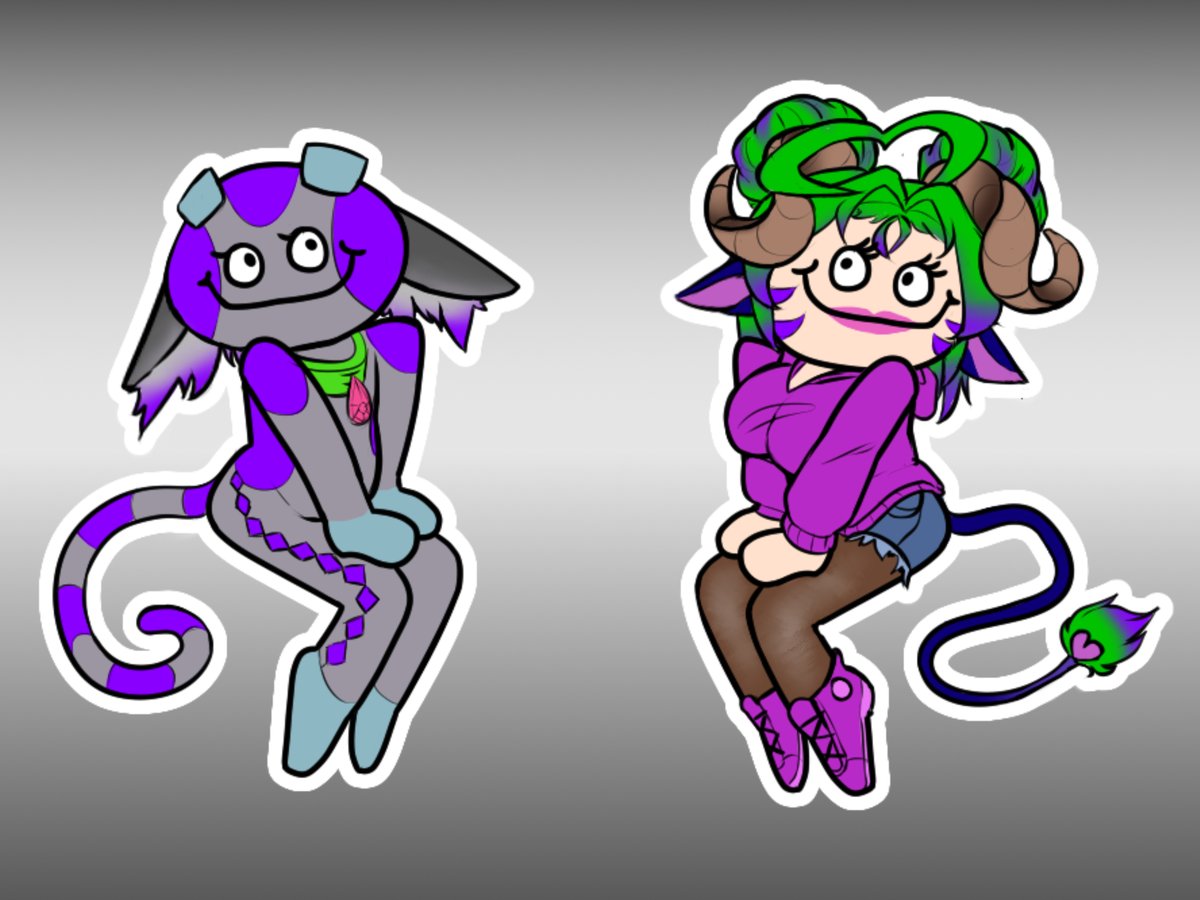 QuidProQueso's tweet photo. thanks to @VioletGrimoire_  for capturing the smug demeanor of my QUIET AND POLITE OCs

drawn absolutely not to scale, Nacho barely reaches Brie's knee caps lol https://t.co/WpEjKcVzyf