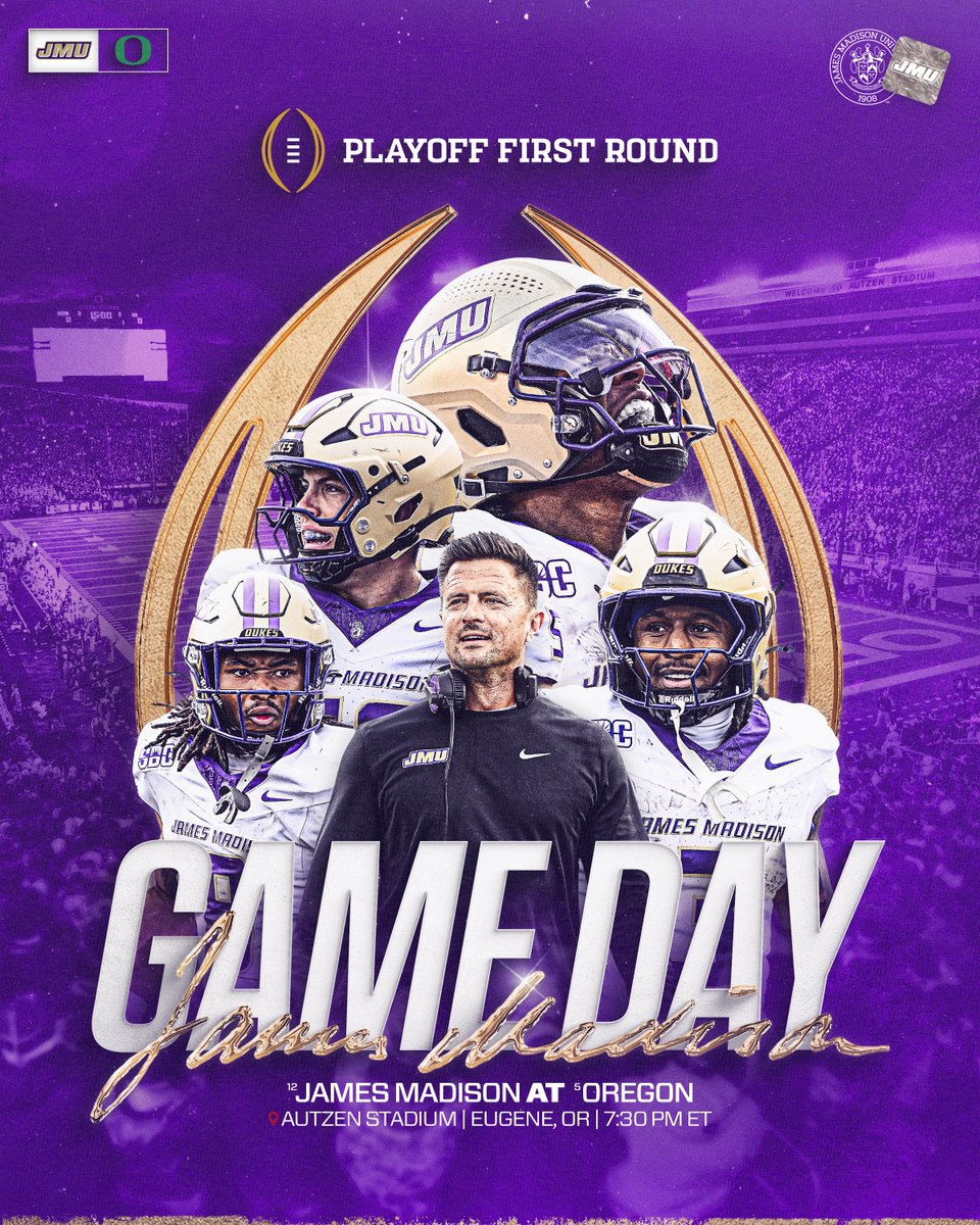 JMUFootball's tweet image. From Division 3 to the CFP. 

JMU Nation, it's Game Day!

#GoDukes | #CFBPlayoff