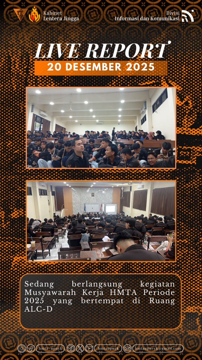 [Live Report]

Sedang berlangsung kegiatan Musyawarah Kerja HMTA Periode 2025 yang bertempat di Ruang ALC-D

Viva Tambang!!!