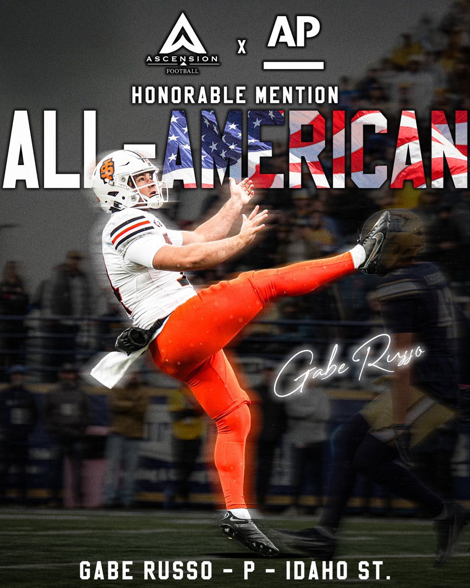 <a href="/Gabe_Russo18/">Gabe Russo Transfer P</a> had himself a year! <a href="/BengalGridiron/">Idaho State Football</a> led the FCS in net punting, averaging 42.95 yards - #1 all-time in Idaho State football history.