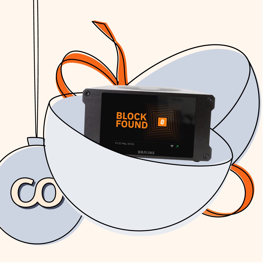 coinfinity's tweet image. Am vorletzten Tag des Coinfinity Kalenders 2025 wartet etwas Besonderes auf dich: der stylische Braiins Miner von @BraiinsMining.

Heute interessiert uns: Würdest du es jemandem erzählen, wenn du mit diesem Miner einen Block finden würdest?

So machst du mit:
👤 Folge @coinfinity…