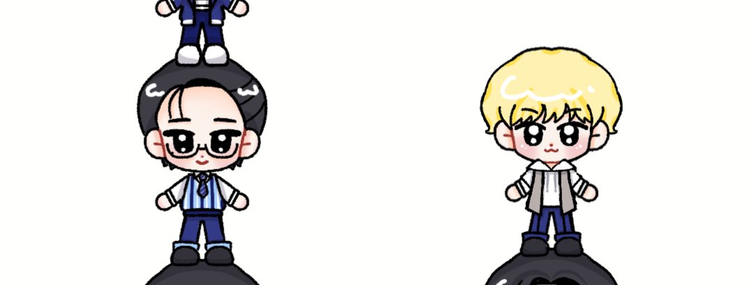 예전에 친구 커미션에다 순서대로 양쪽 탑 쌓아달라햇는데 지금 보니까 둘이 이렇게 알맞게 붙어잇어 너무 귀여움