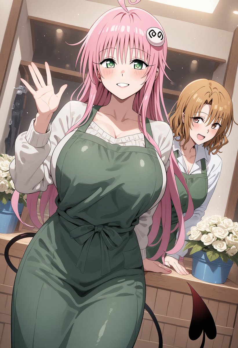 yuruiAI2's tweet photo. 花屋のアルバイト

別日には
ララさんと籾岡さん

ToLOVEるダークネス 
#toloveru　#sfw https://t.co/YOi4Y2v1De