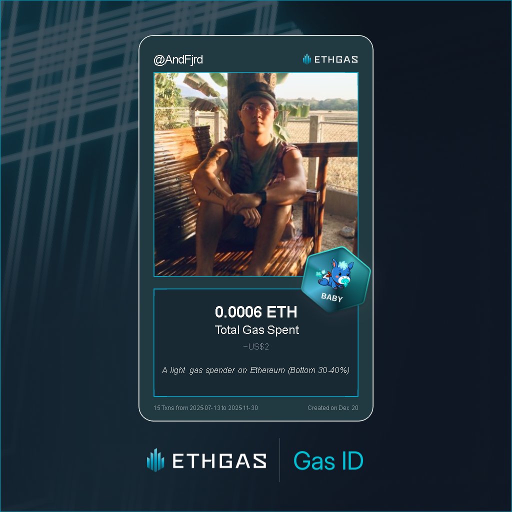 AndFjrd's tweet photo. Leveled up in the Great Gas Reckoning with ETHGas! 💪

Baby Jack status: 0.0006 ETH gas spent, 1 Beans earned—supporting the Gasless Future!

Claim your Gas ID at https://t.co/jDq6ULCJJ1 https://t.co/MoMycnHMxp