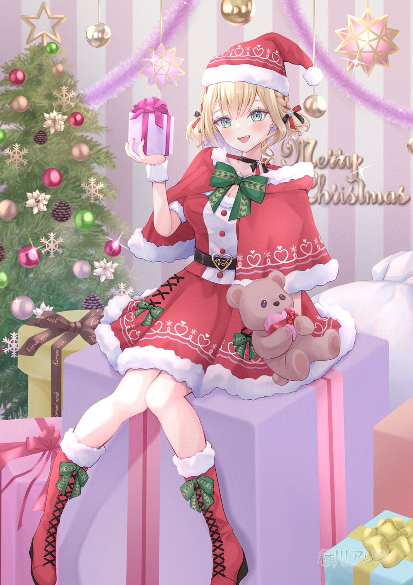 あかねこのは　クリスマスドアベル45 クリスマスのあちゃん🎅 #963art