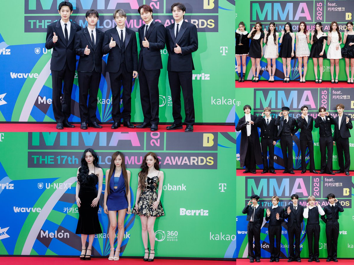 JJIIXX_0n1's tweet photo. SM FAMILY at red carpet Melon Music Awards 2025 [MMA2025]

#EXO #aespa #RIIZE
#NCTWISH #Hearts2Hearts https://t.co/WUL4dDOOmm