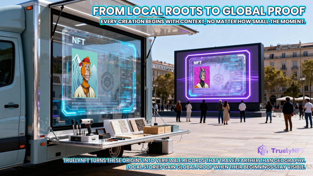 Truely_NFT's tweet photo. 🌍 Local stories gain presence when NFTs preserve origin with clarity.
🌐 At TruelyNFT, everyday inspiration becomes verifiable and global.
🖼 Proof protects context as creativity moves across borders.
#TruelyNFT #GlobalProof #LocalOrigins #CulturalNFT #VerifiedArt #CreativeRoots https://t.co/rMRsIqoj3z