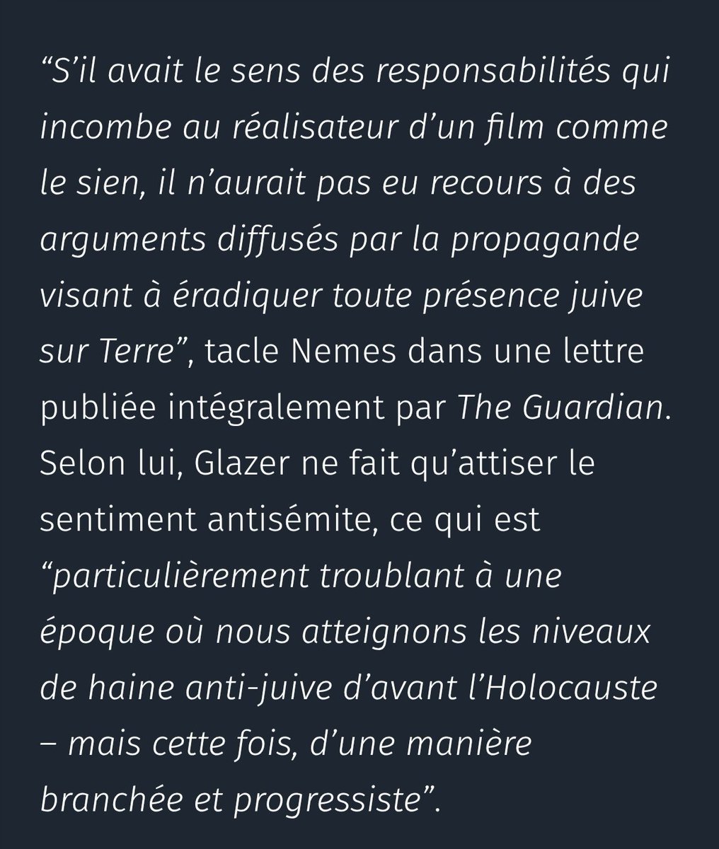 guim_focus's tweet image. Un biopic d'un résistant joué par Gilles Lellouche réalisé par un sioniste qui aime mettre en spectacle l'horreur et qui a qualifié Jonathan Glazer d'antisémite quand il appelait à stopper le génocide à Gaza à la suite de sa récompense pour La Zone d'intérêt.

Tous va bien 🥸