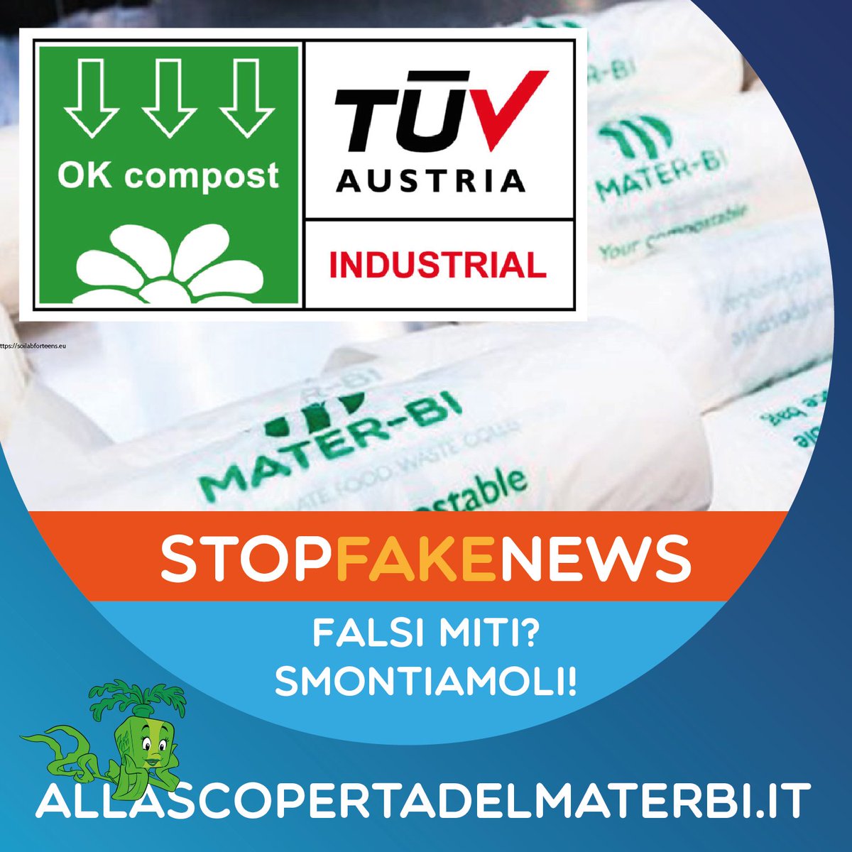 Per capire se un prodotto è compostabile negli impianti industriali cerca il marchio OK compost che garantisce la conformità alla norma UE EN 13432. Scritte come "100% compostabile" o "plastic free" non sono sufficienti. Se un prodotto è OK compost, deve essere gettato nell'umido