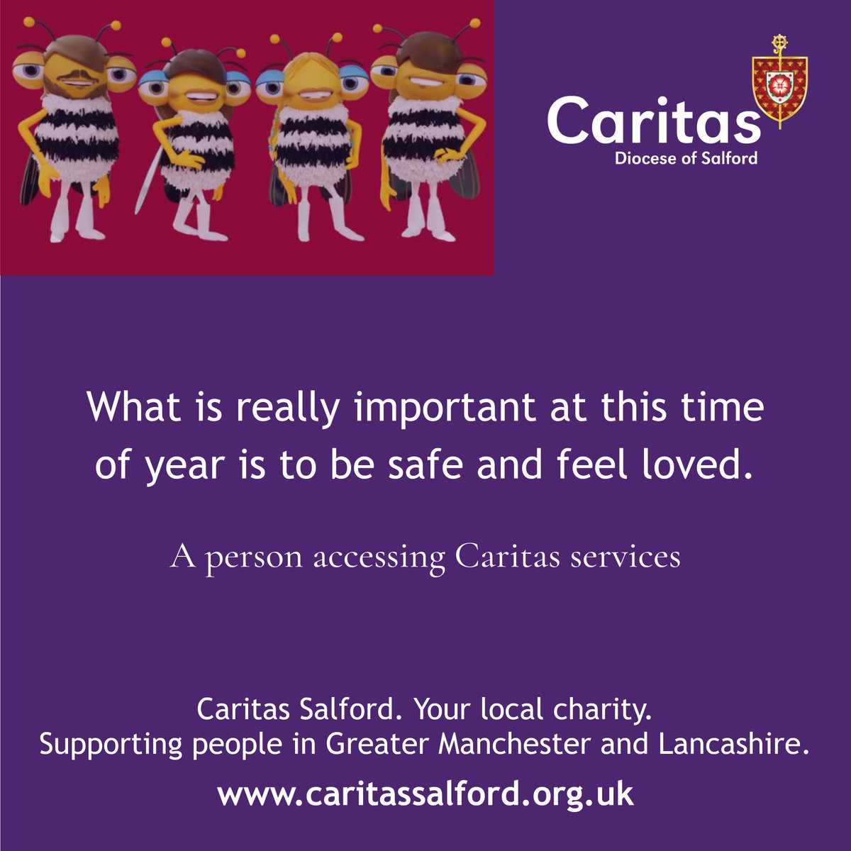 What is really important at this time of year is to be safe and feel loved.

Thank you to a person who is accessing Caritas' services for sharing their very personal Advent thought for the day.