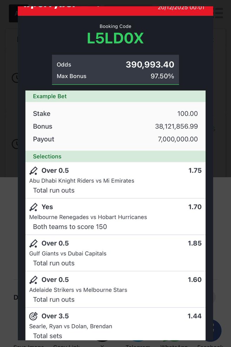 fagginaija's tweet photo. Cricket 🏏+🎯🎯 Dart 

L5LD0X 

Boooooooooooom 💥💥🚨 

Join 
https://t.co/0Xy7DoalzM https://t.co/wWIAIHd420