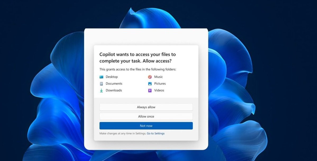 #Windows11 te preguntará primero si quieres darle acceso a tus archivos a los Agentes de IA integrados en el S.O

Estos Agentes vendrán deshabilitados por defecto.