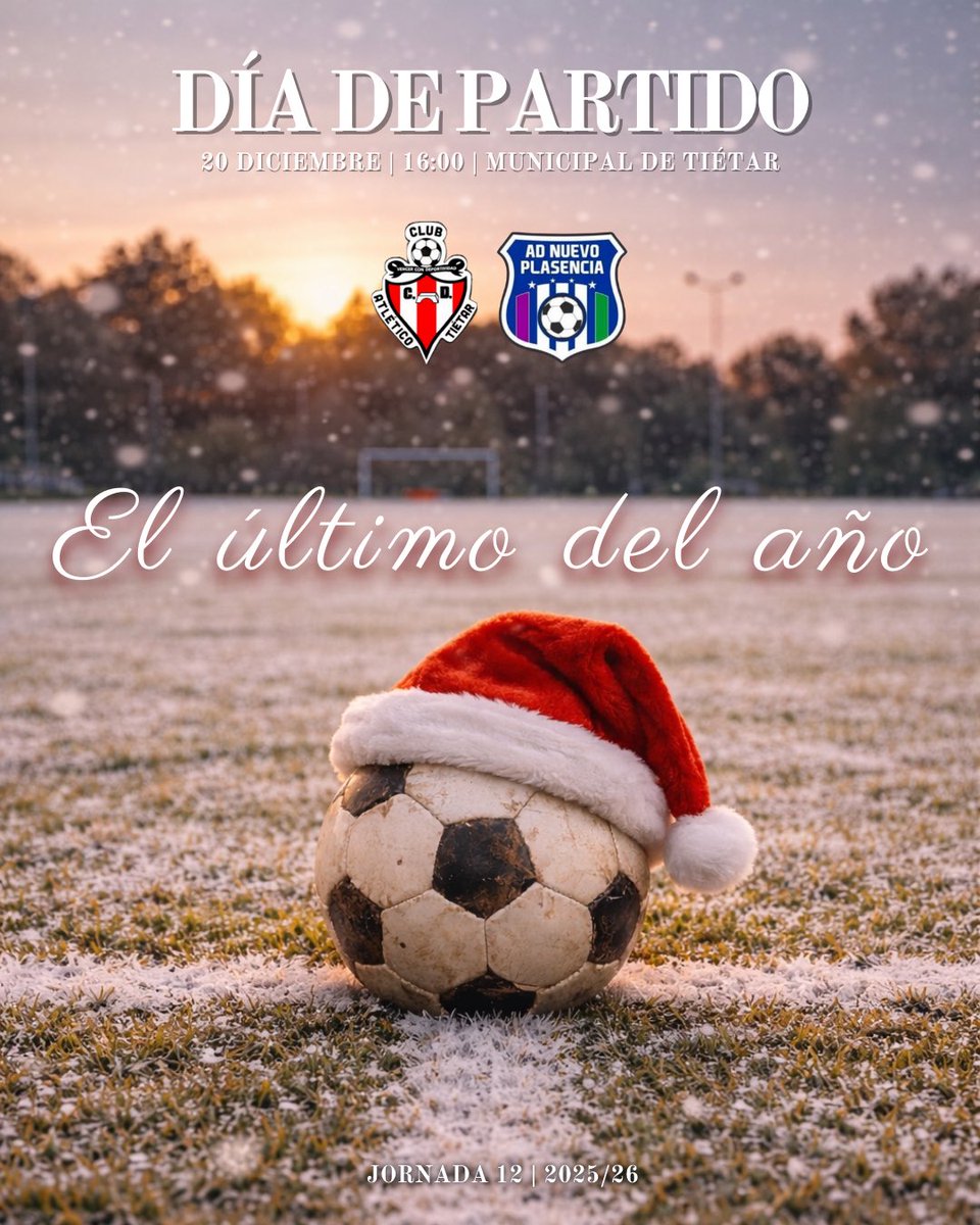 ¡DÍA DE PARTIDO! ⚽️

🆚 <a href="/NuevoPlasencia/">A.D. Nuevo Plasencia</a> 
⏰ 16:00h
🏟️ Municipal de Tiétar

#NuestraHistoriaSeEscribeContigo