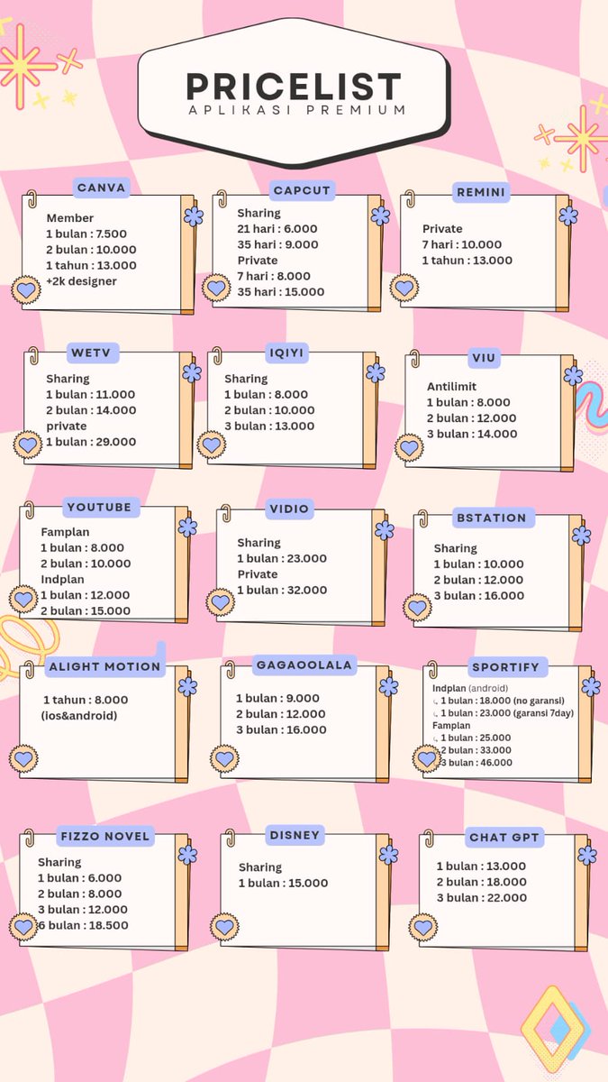 queenswett's tweet photo. yang nyari apk aplikasi premium aku jual ya murah aja dehh benerr, dan tentunya bergaransi, kalo minat bisa langsung dm aja bubb😍

#zonauang #zonajajan️️ #apkpremium https://t.co/7KPgpikiYn