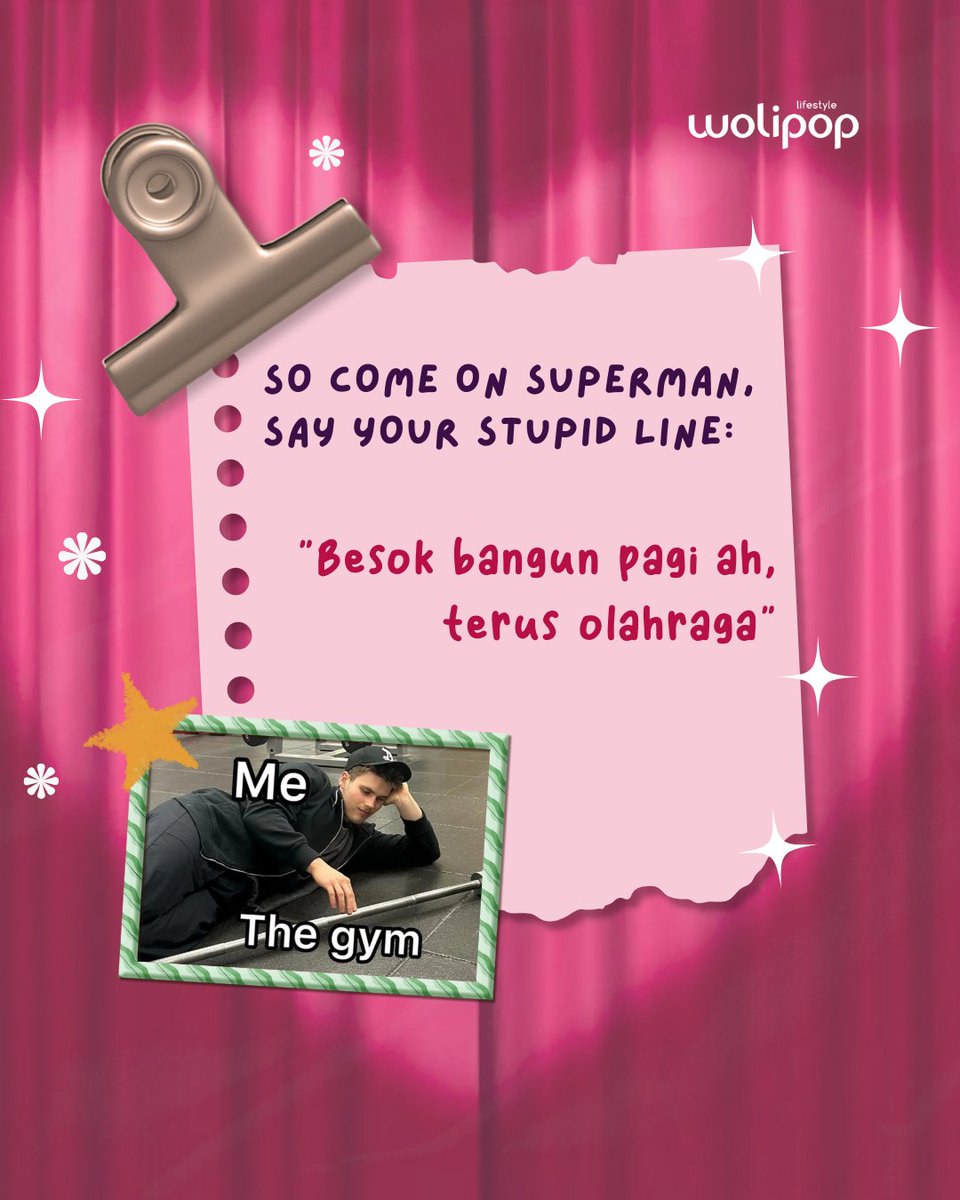 wolipop's tweet image. Dari sekian banyak kalimat, pasti ada satu yang paling sering jadi jurus andalan kalian tahun ini. 🤭✨

Ngaku deh, mana yang paling sering kamu ucapin?

#Wolipop #comeonsupermansayyourstupidline