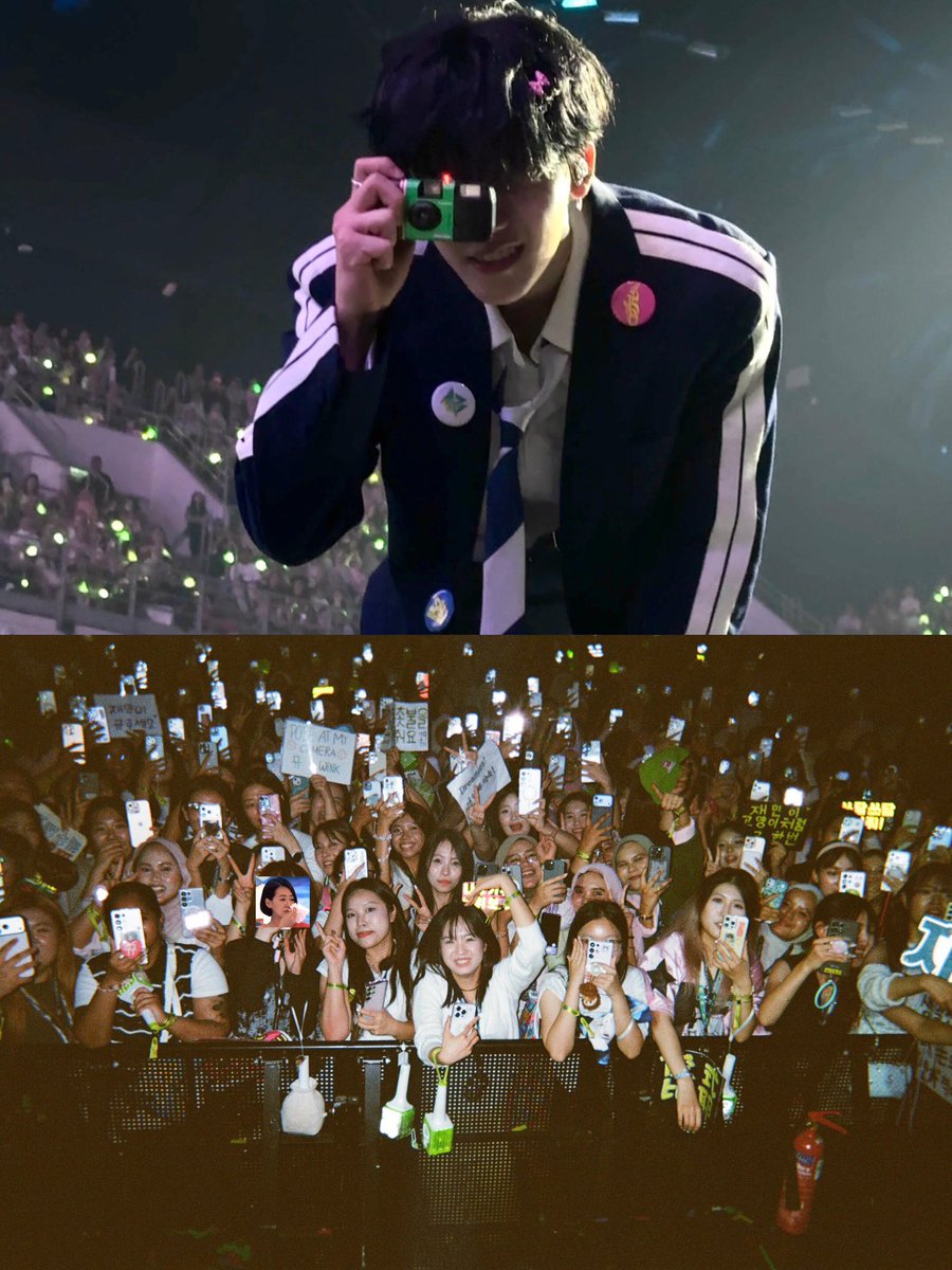 hourlyjaeminn's tweet image. Fans through Jaemin's eyes📸🥹💗

Op’s caption: The fan sign says: “Use this camera to take more pictures of your favorite people!” I have to say, the photos are exceptionally well taken, covering a very wide area.
Protecting the best Jaemin in the world.

#JAEMIN #재민 #ジェミン